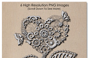Silver Metalic Hearts, an Illustration by Legacy4Life Designs (Thumbnail 2 of 3)