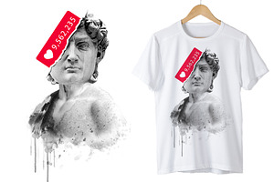 T-shirt Prints.David statue artwork
