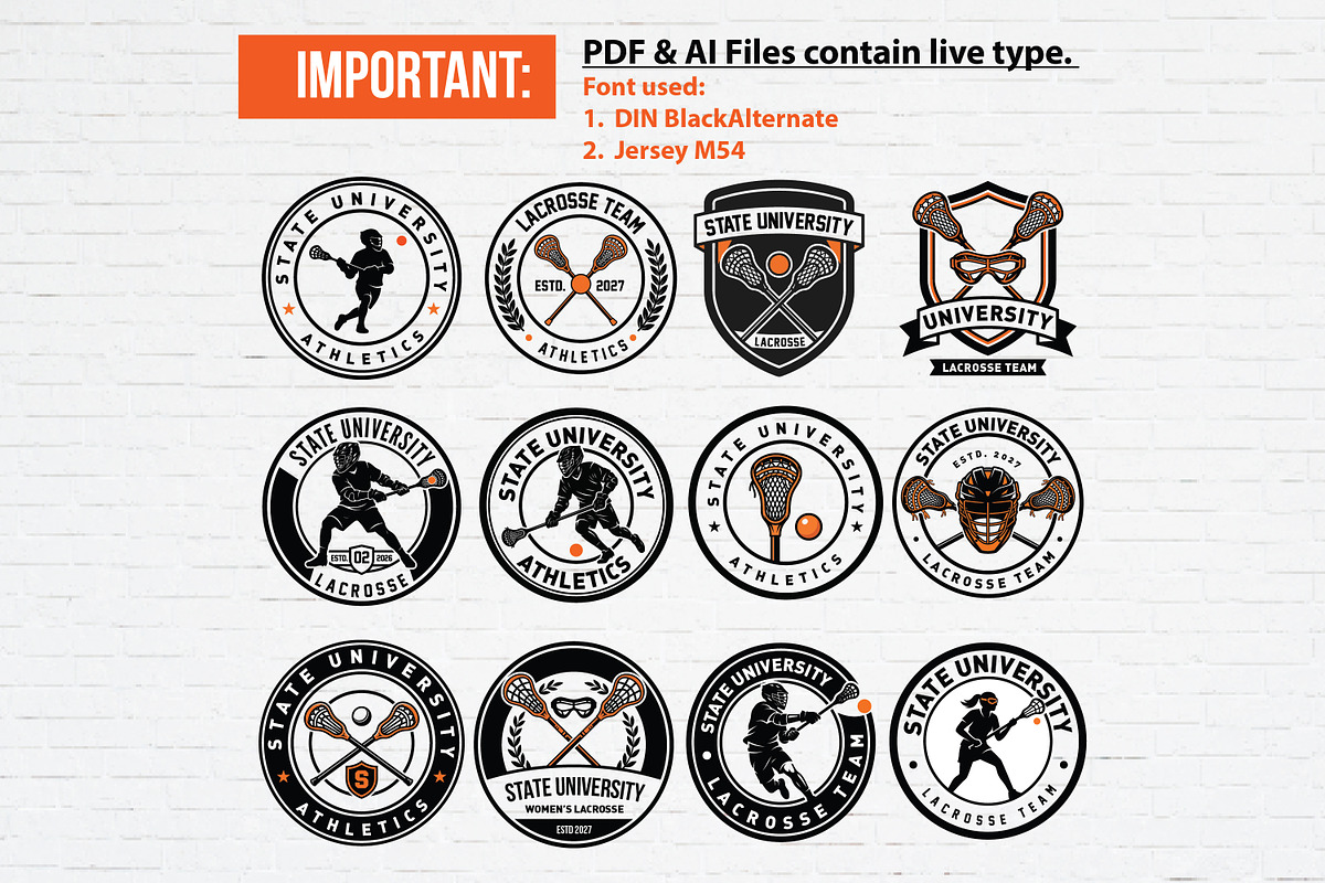 12 Lacrosse Team Crest Logo Bundle, a Branding & Logo Template by Guavanaboy (Photo 2 of 3)