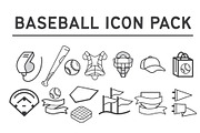 Baseball Vector Icon Pack, an Icon by Kevin Carobine (Thumbnail 1 of 2)