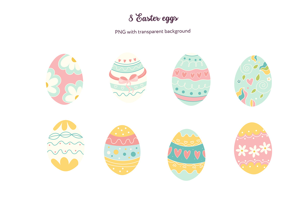 Cute Easter Clipart, a Seasonal Illustration by Bielousova Art (Photo 2 of 6)