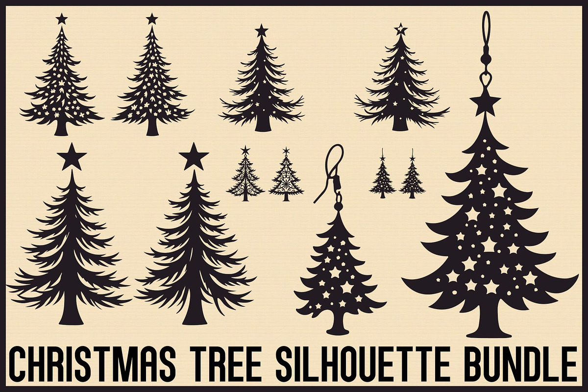 Holiday Tree Bundle, an Illustration by hafijul (Photo 1 of 18)