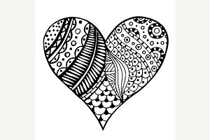 Hearts In Tangle Patterns Style