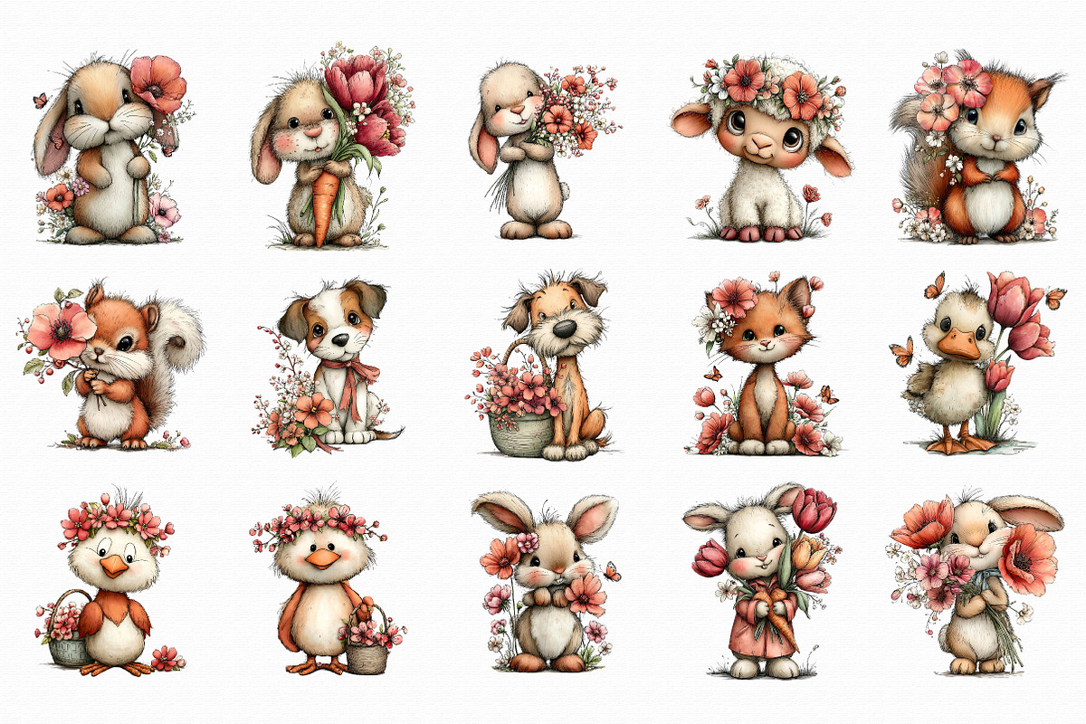 Spring Animals PNG Clipart, an Illustration by Libby Wishes (Photo 4 of 5)