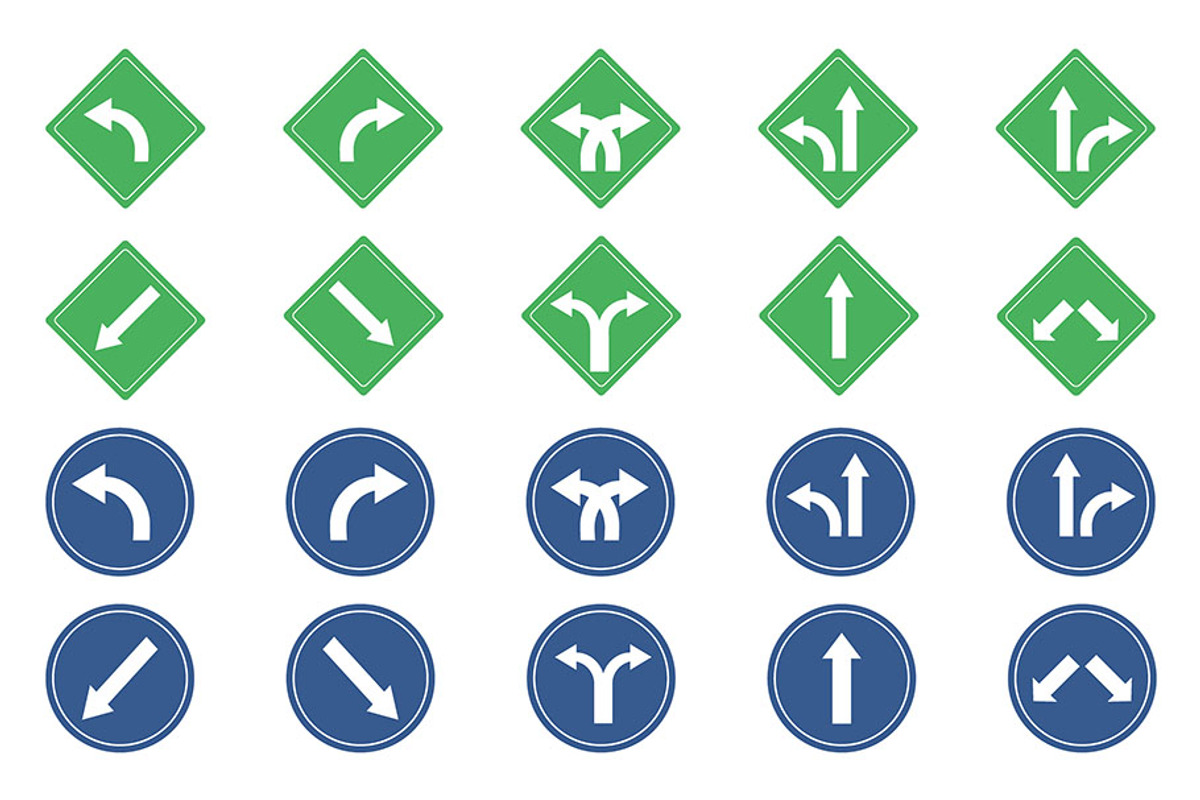 road sign icon, a Transportation Illustration by David Khelashvili