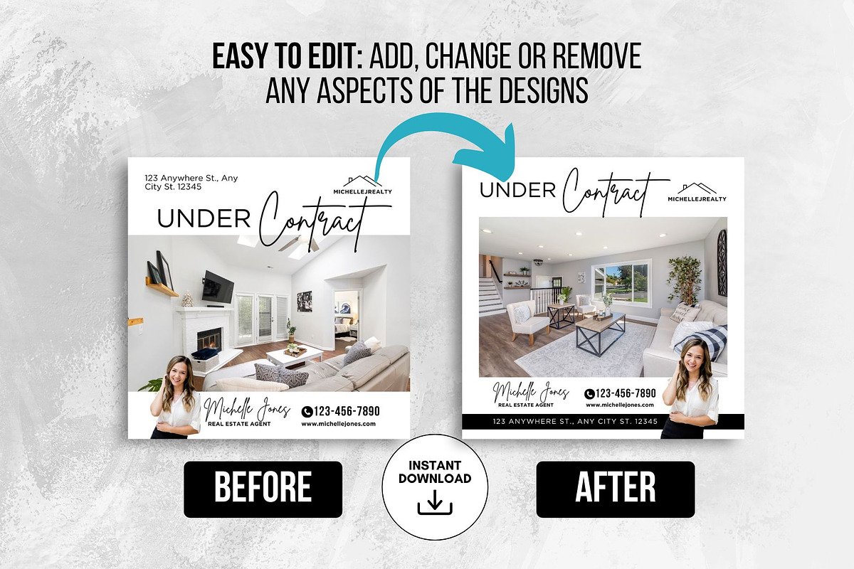 Under Contract Instagram Posts Canva, a Social Media Template by CreativeVinesStore (Photo 5 of 6)