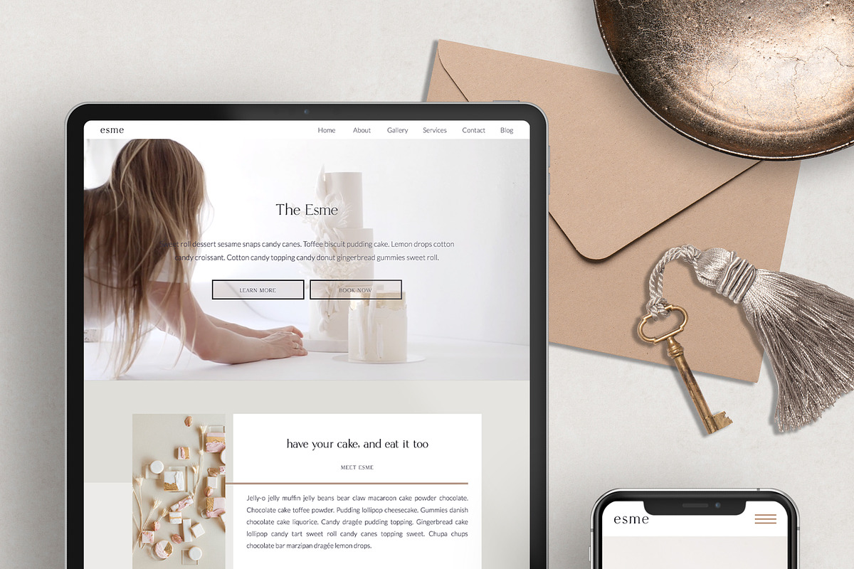 The Esme - Showit Website Layout, a Websites & App Template by Gillian Sarah (Photo 1 of 2)