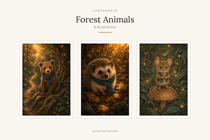 Woodland Forest Animals, Set of 6