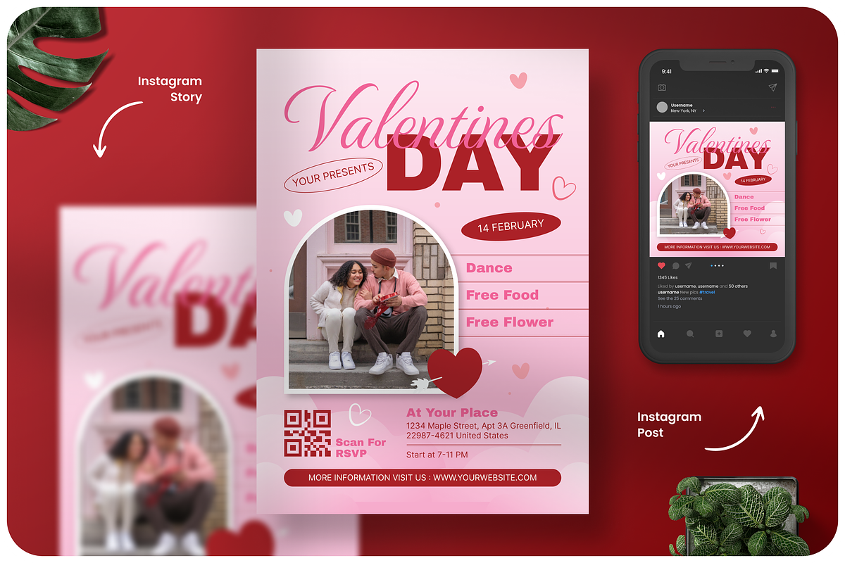 Gradient Pink Valentine Flyer, a Flyer Template by Annora Studio (Photo 1 of 6)