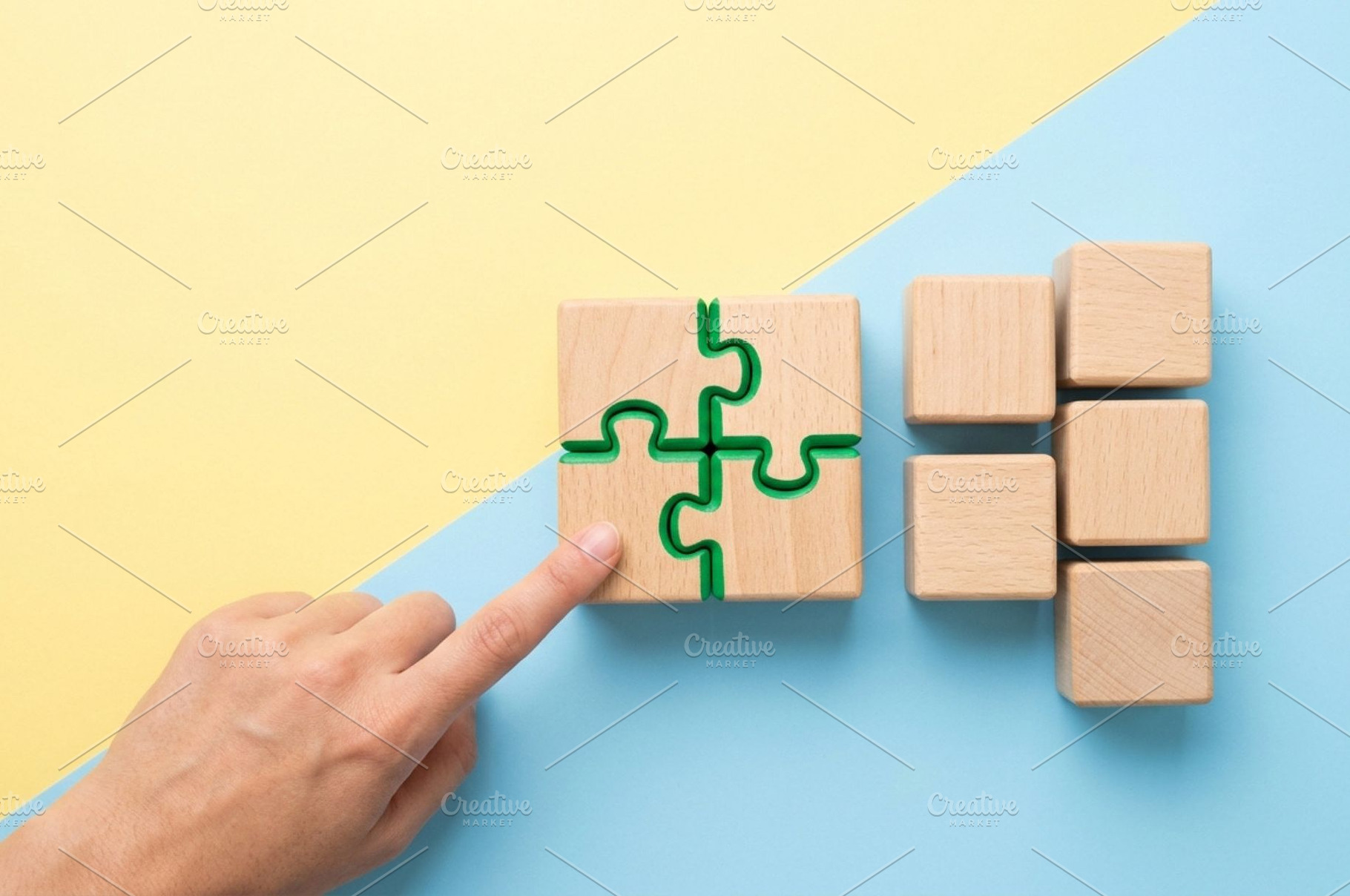 Wooden Block with Puzzle Pattern, a Business Photo by thepslr