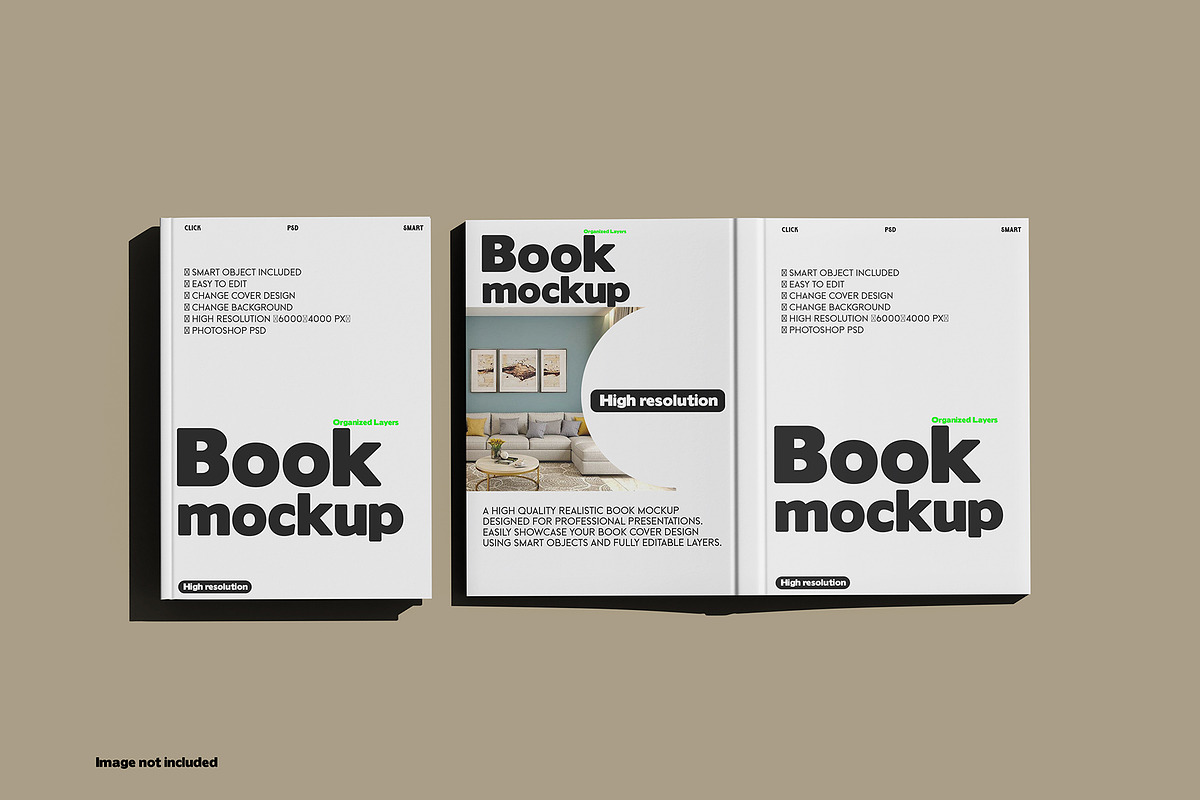 Book Mockup Set, a Books & Magazine Mockup by pixelmock (Photo 3 of 12)