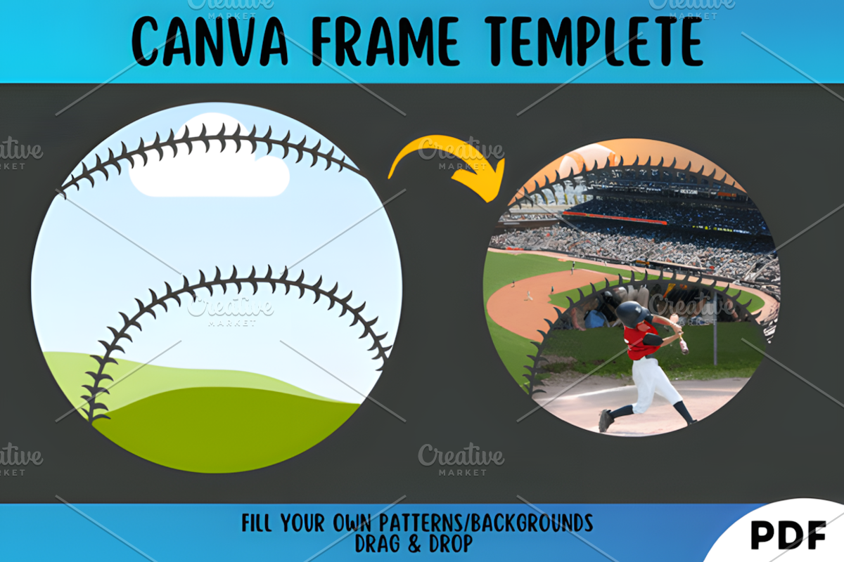 Baseball Canva Frame Template, a Marketing Template by Ink Gallery