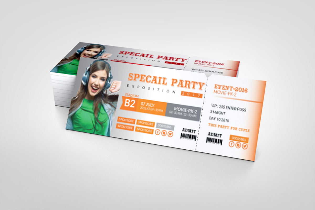 Editable Event Ticket Template, a Stationery Template by BrandlyTemplate (Photo 2 of 3)