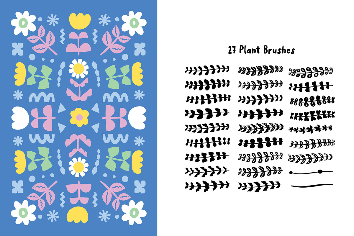 Playful Floral Procreate Brushes, a Brush Add-On by Pencil Twist (Photo 2 of 10)