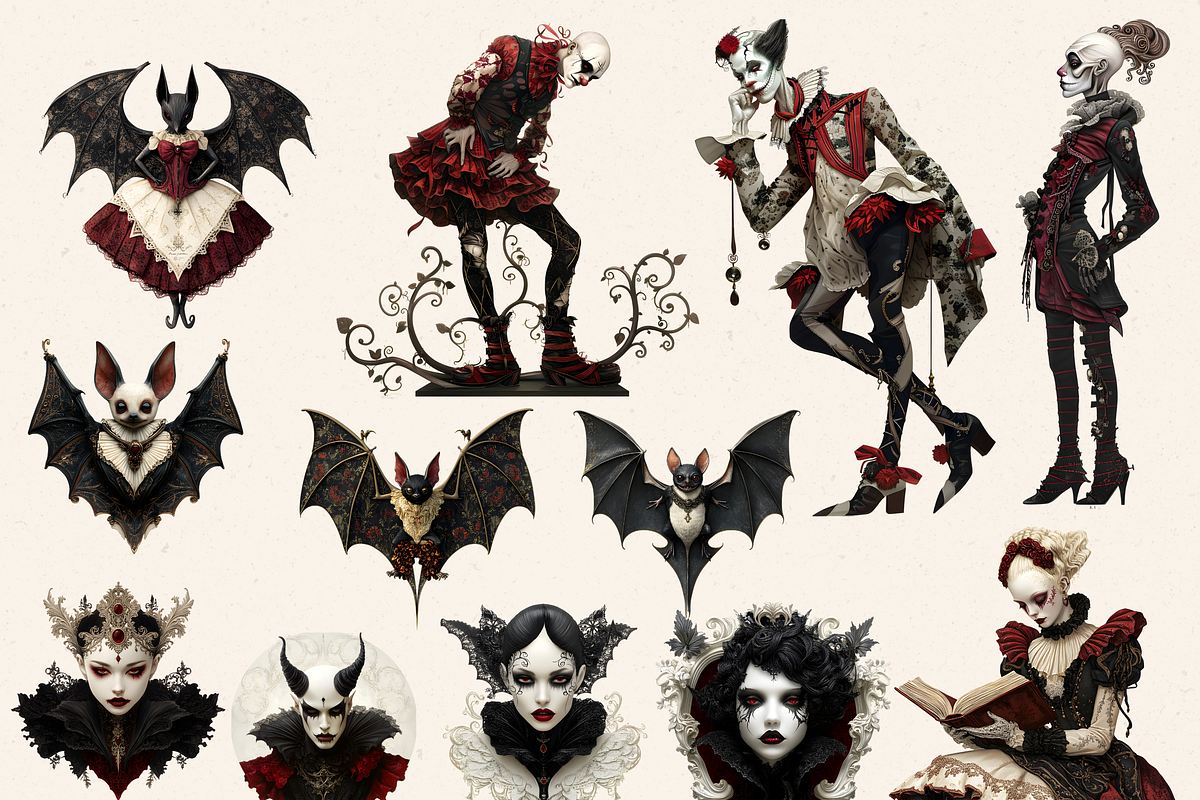 PECULIAR GOTHIC PEOPLE CLIPART, a Person Illustration by Daring Digies (Photo 6 of 10)
