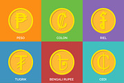 Currency Icons. Flat Golden Coins, an Icon by sibgat (Thumbnail 3 of 3)