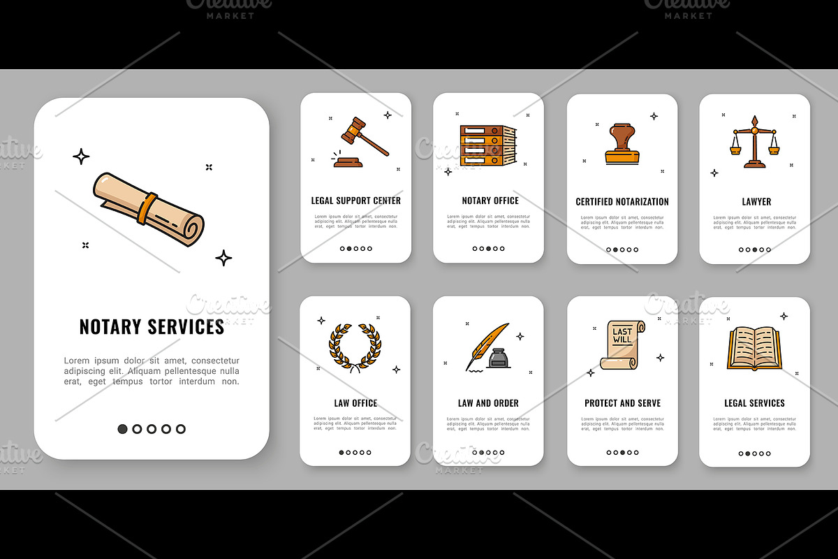 Notary service onboarding screen, a Technology Illustration by Vector Tradition (Photo 3 of 3)