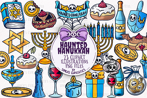 Haunted Hannukah Clipart - PNG pack