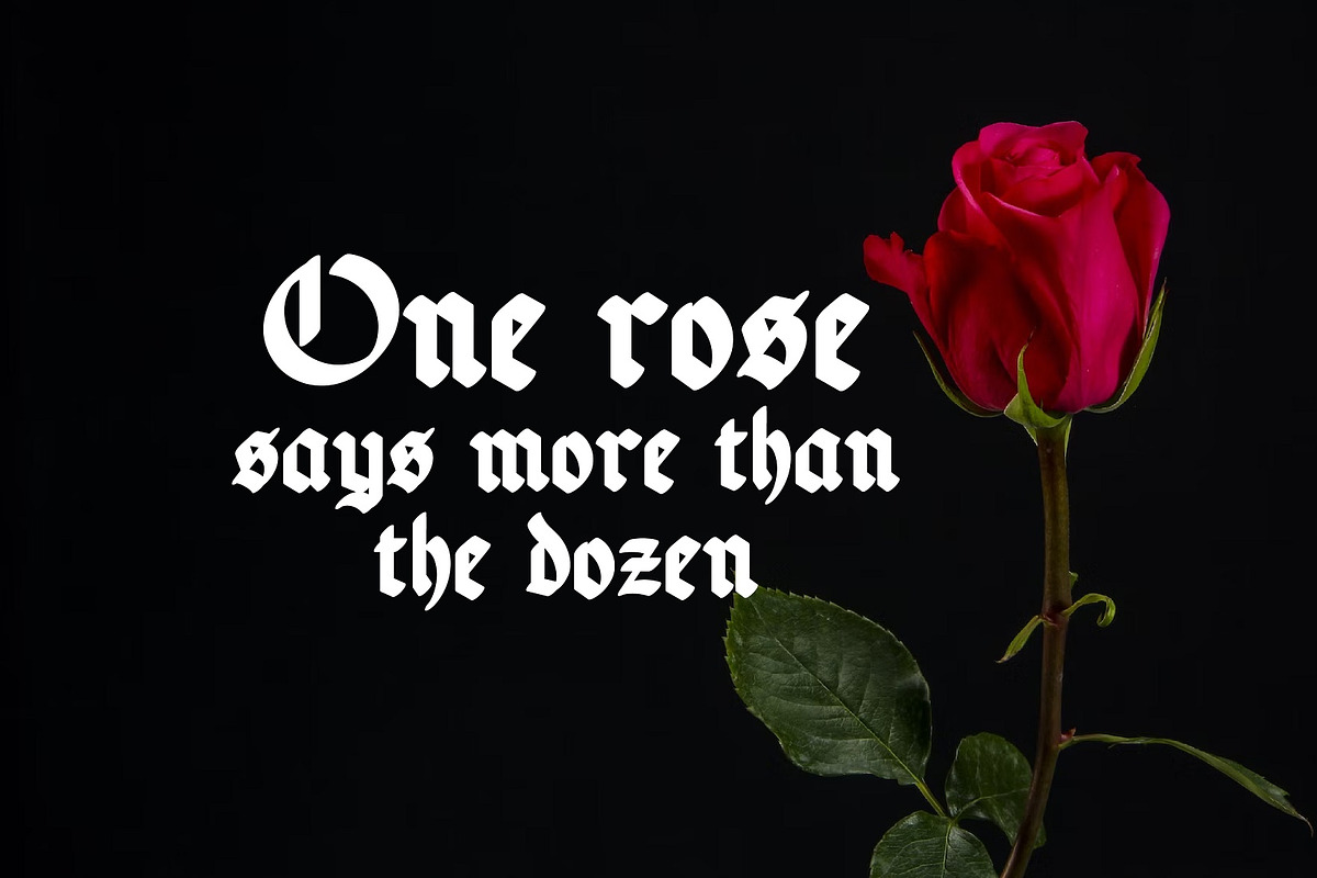 Glory Rose Gothic Blacklatter Font, a Blackletter Font by Gumrega Studio (Photo 3 of 6)