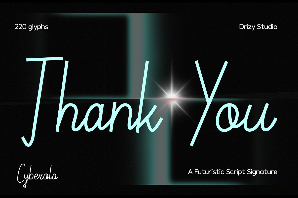 Cyberola – Futuristic Script Font, a Script Font by Drizy (Photo 10 of 10)