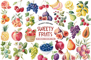 Sweety Fruits Clipart Bundle, a Food Illustration by TatiMockup (Thumbnail 1 of 4)