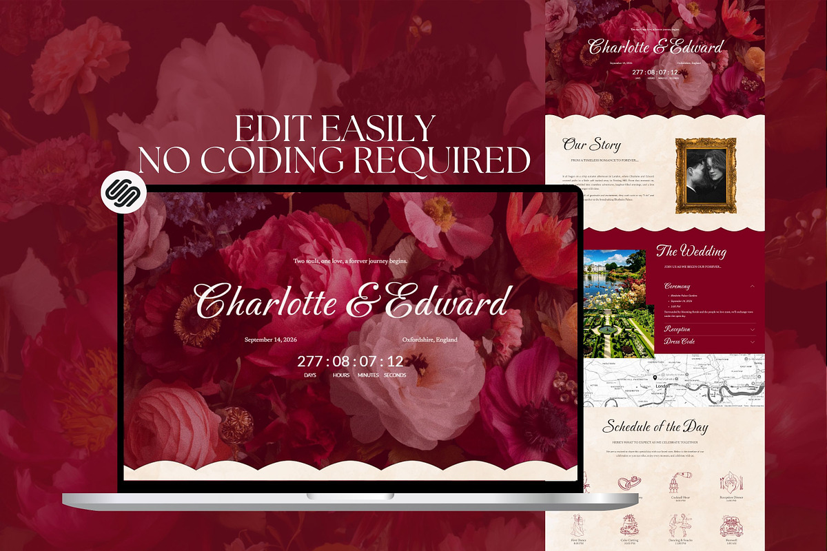 Floral Squarespace Wedding Website, a Squarespace Template by Sofia Designs (Photo 2 of 6)