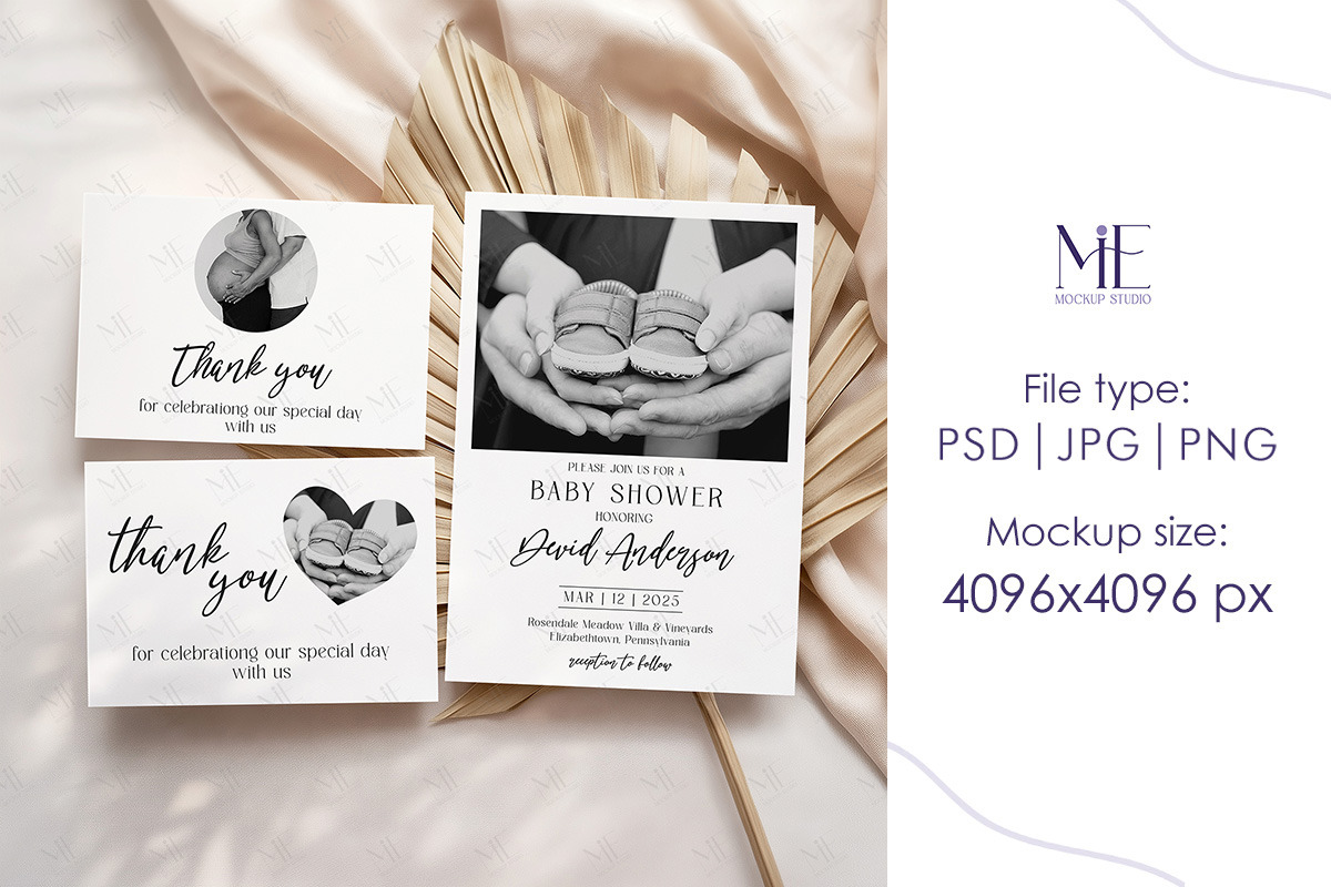 Invitation Card Bundle Mockup PSD, a Mockup by Mie Mockup Studio (Photo 5 of 7)