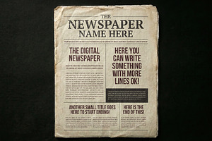 Newspaper Mockups Editable Content, a Books & Magazine Mockup by Luuqas Design