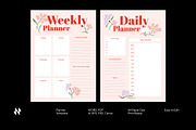 Floral Daily Weekly Planner, a Stationery Template by Neermana (Thumbnail 1 of 4)