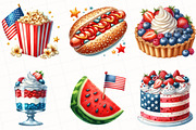 4th Of July Foods Party Clipart, an Illustration by OK Design (Thumbnail 2 of 5)