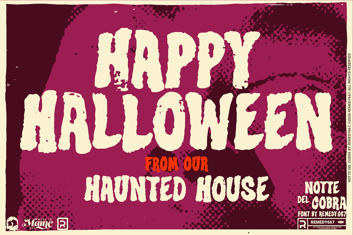 Notte del Cobra - Grindhouse Font, a Sans Serif Font by Remedy667 (Photo 3 of 9)