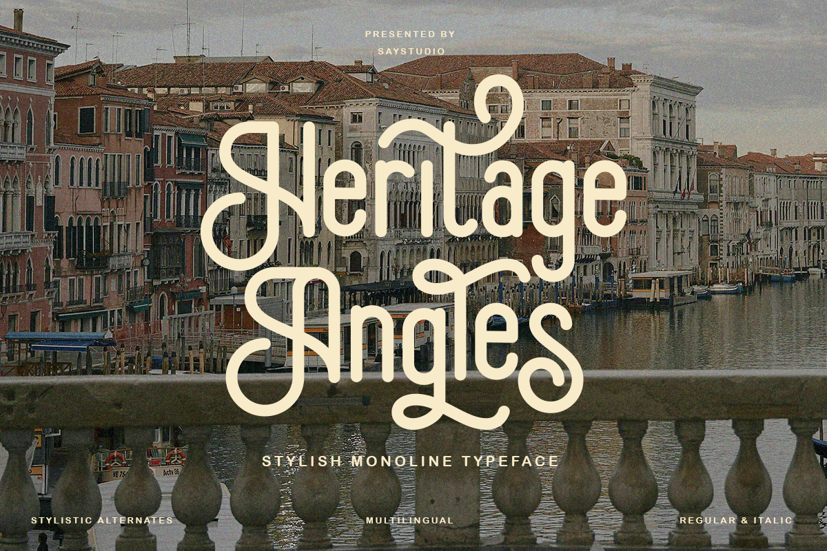 Heritage Angles, a Sans Serif Font by Say Studio (Photo 14 of 14)