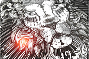 Ornamental Hand Drawn Lion, an Animal Illustration by alexrockheart (Thumbnail 2 of 4)