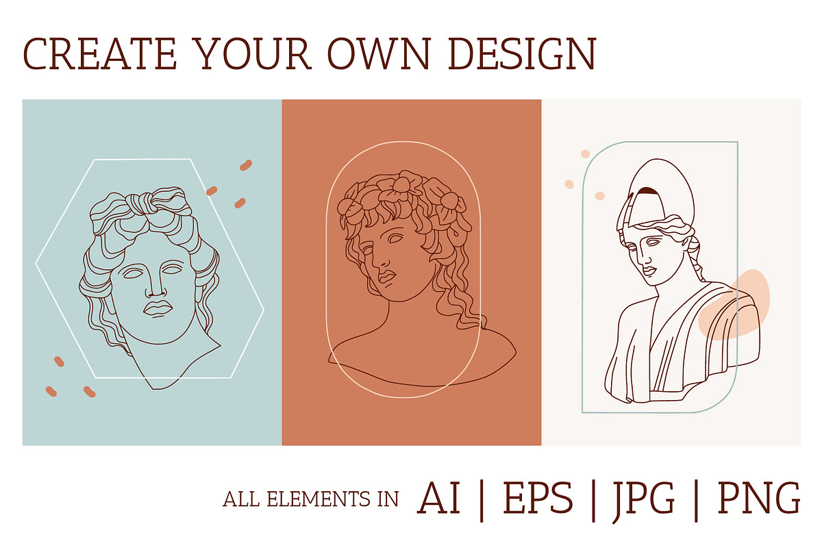 MODERN ANTIQUE vector gods bundle, an Illustration by Lena Nikolaeva (Photo 10 of 14)