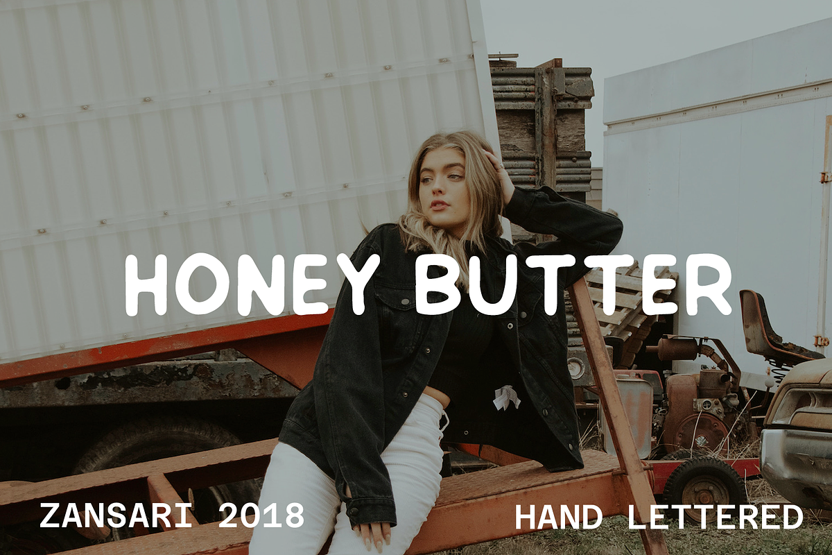 Honey Butter hand drawn font, a Sans Serif Font by zansari foundry (Photo 1 of 6)