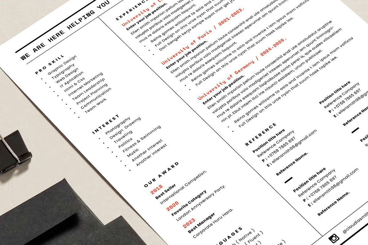 Resume / CV Template, a Resume Template by Occy Design (Photo 3 of 4)