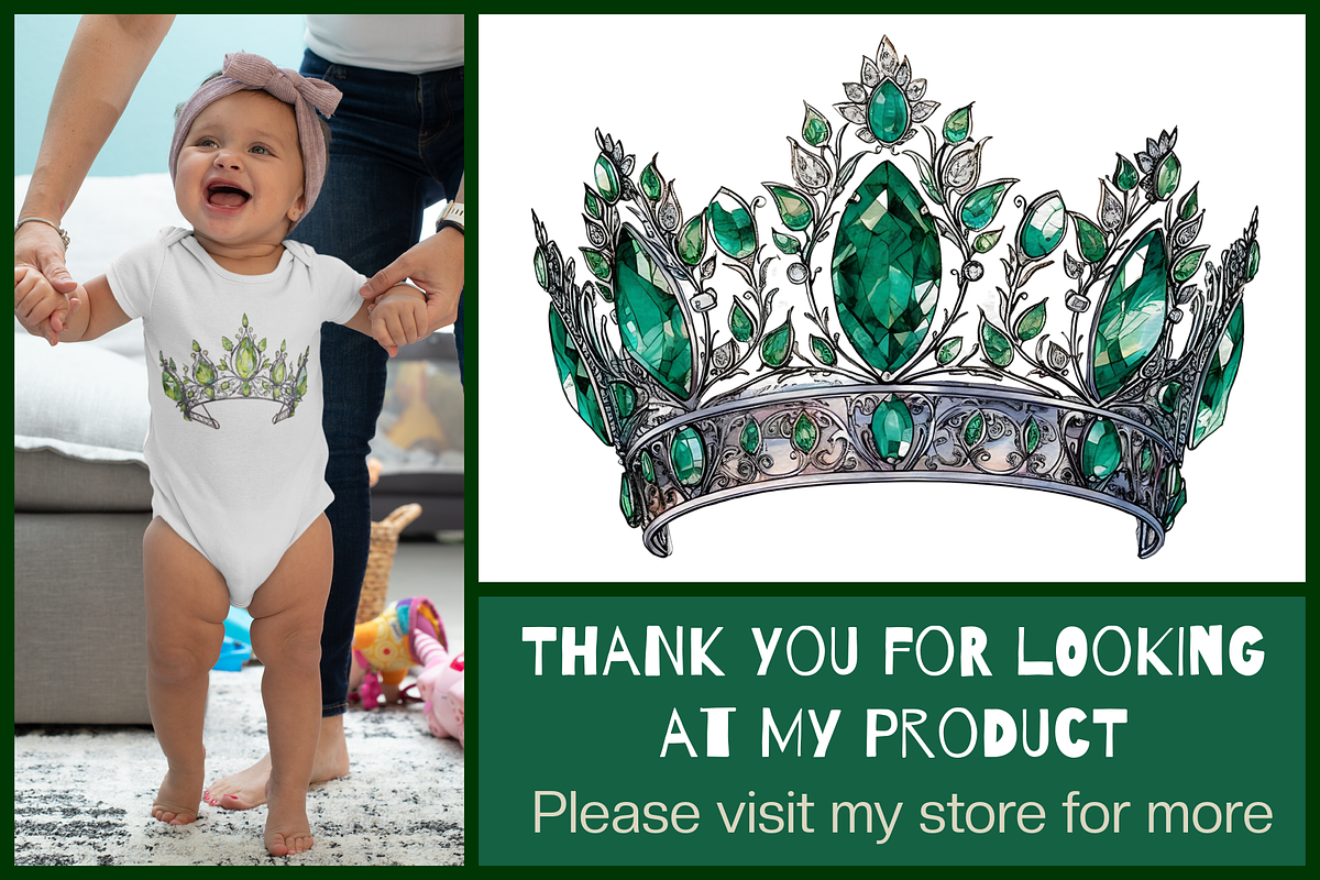Watercolor Birthstone Crown Clipart, an Illustration by NadiaTheronArt (Photo 5 of 5)