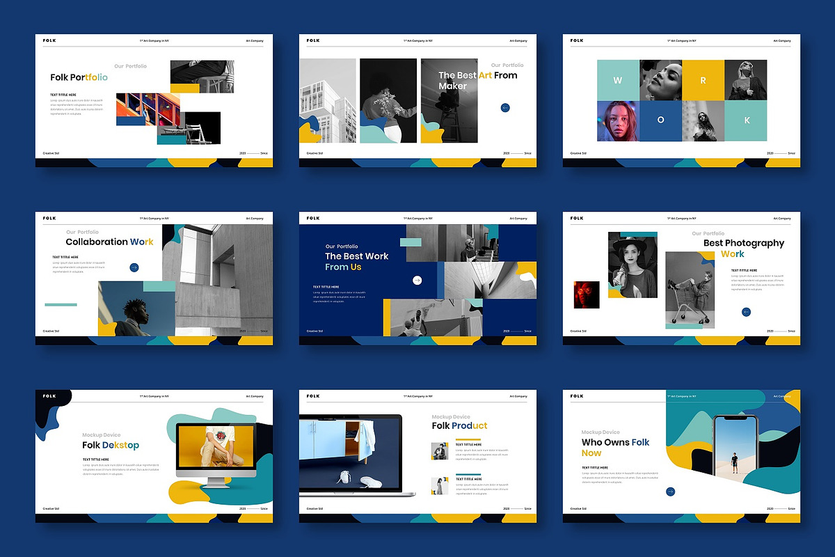Folk – Creative Business PowerPoint, a Presentation Template by Dens Creative Studio (Photo 4 of 6)