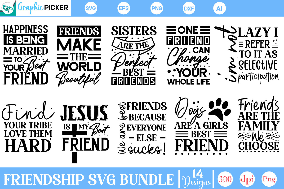 Friendship SVG Bundle | Best Friend, an Object Graphic by GraphicPicker
