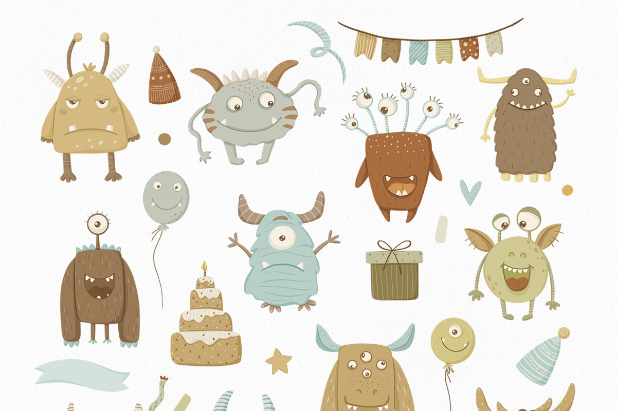 MONSTER PARTY. Kids collection, an Animal Illustration by polikarpovaart (Photo 9 of 10)