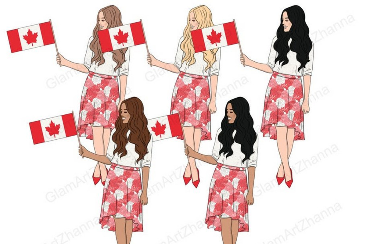 Canada Day Girls Clipart, a Person Illustration by GlamArtZhanna (Photo 3 of 4)
