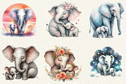 Mother's Day Elephant Clipart, an Illustration by OK Design (Thumbnail 2 of 5)