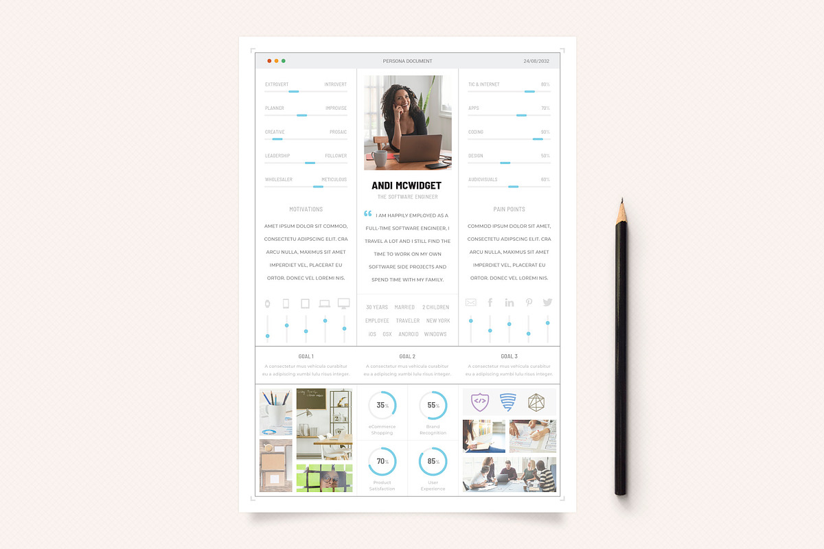UX Workflow - Persona Document Vol2, a Stationery Template by Sargatal (Photo 1 of 5)