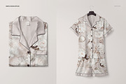 Silk Short-sleeve Pyjama Mockup Set, a Bottom Mockup by creatsy5 (Thumbnail 4 of 12)