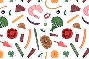 Wok food cards, seamless patterns, a Food Illustration by Good Studio (Thumbnail 8 of 13)