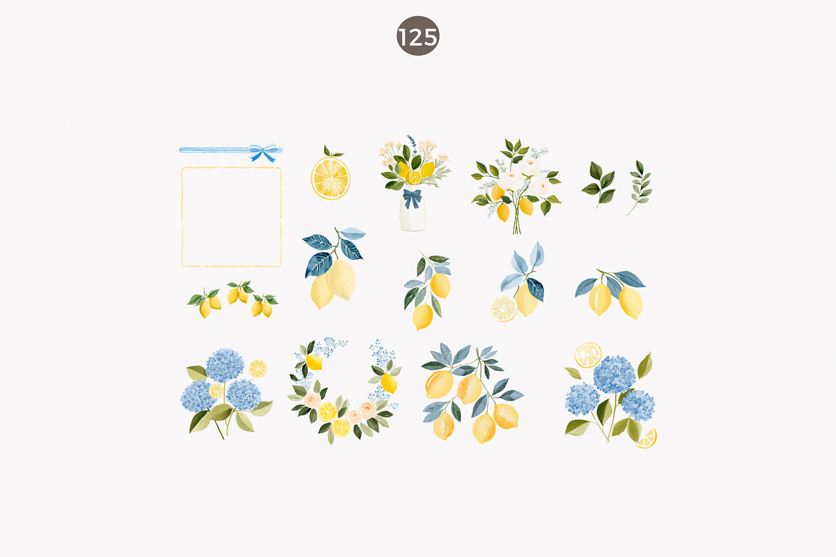 lemon clipart summer fashion clipart, a Decorative Illustration by Patishop Art (Photo 7 of 10)