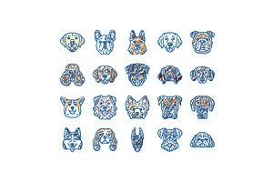 dog puppy pet animal cute icons hand, an Object Illustration by pikepicture