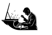 Piano Player Silhouette Vector Bundl, an Illustration by jahid234 (Thumbnail 14 of 20)