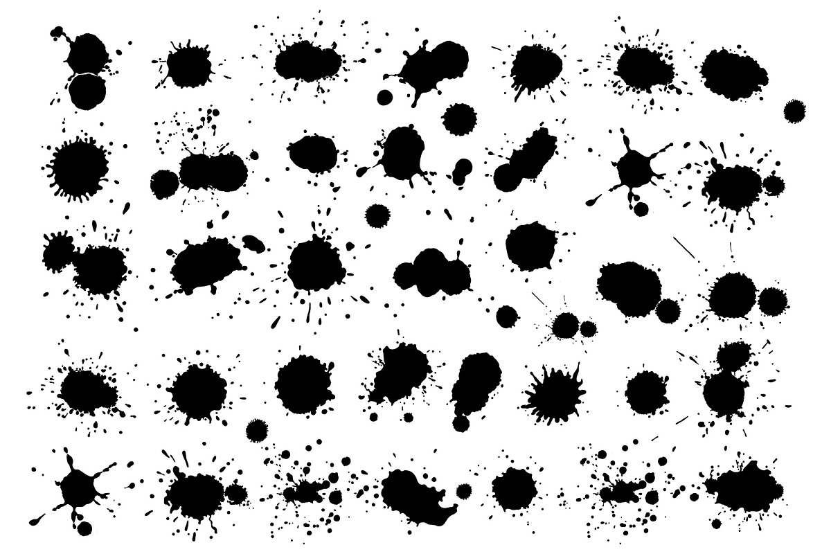 Big vector set of painted blots, a Texture Graphic by Valentain_Jevee (Photo 3 of 31)