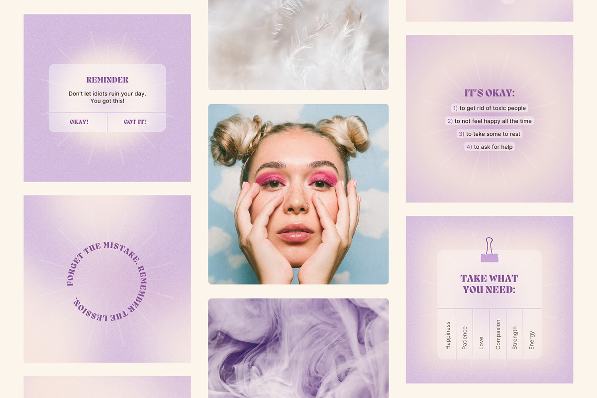 Canva Purple Beige Dreams Instagram, a Social Media Template by Alice Store (Photo 2 of 8)
